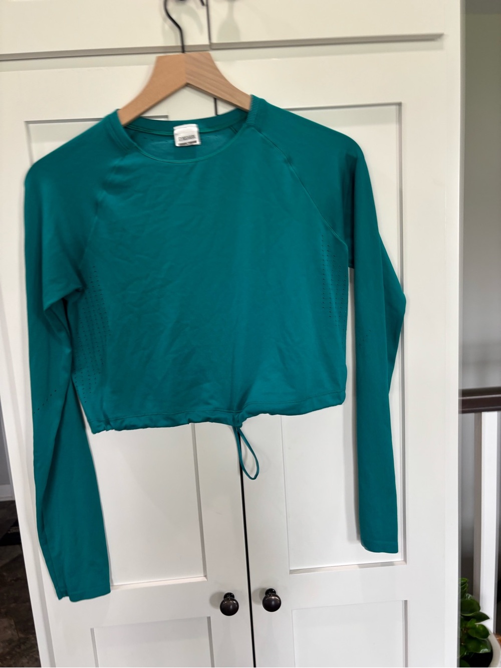 ⚡️Gymshark Teal Long-Sleeve Cropped Top with Drawstring